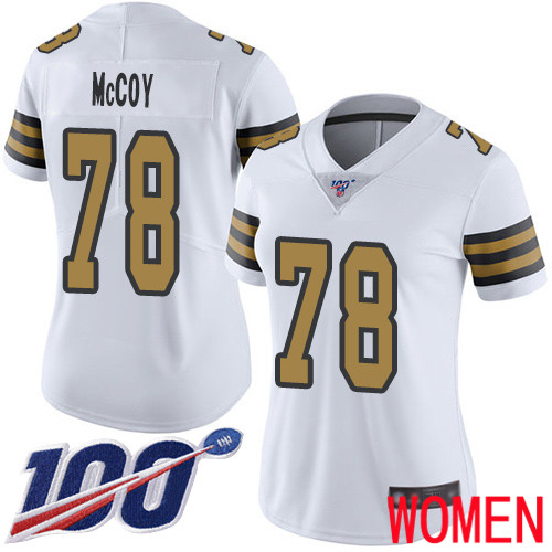New Orleans Saints Limited White Women Erik McCoy Jersey NFL Football #78 100th Season Rush Vapor Untouchable Jersey